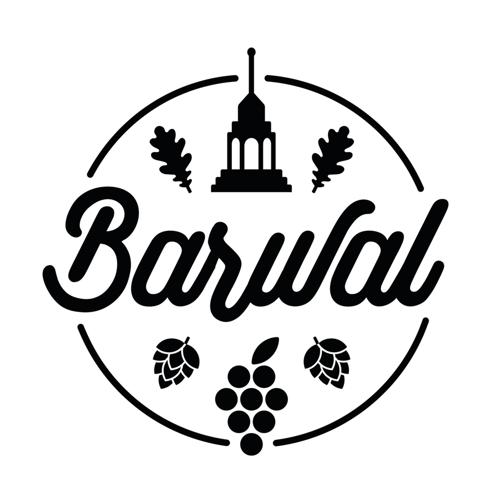 Logo Barwal: le chêne, le raisin, la fleur de houblon